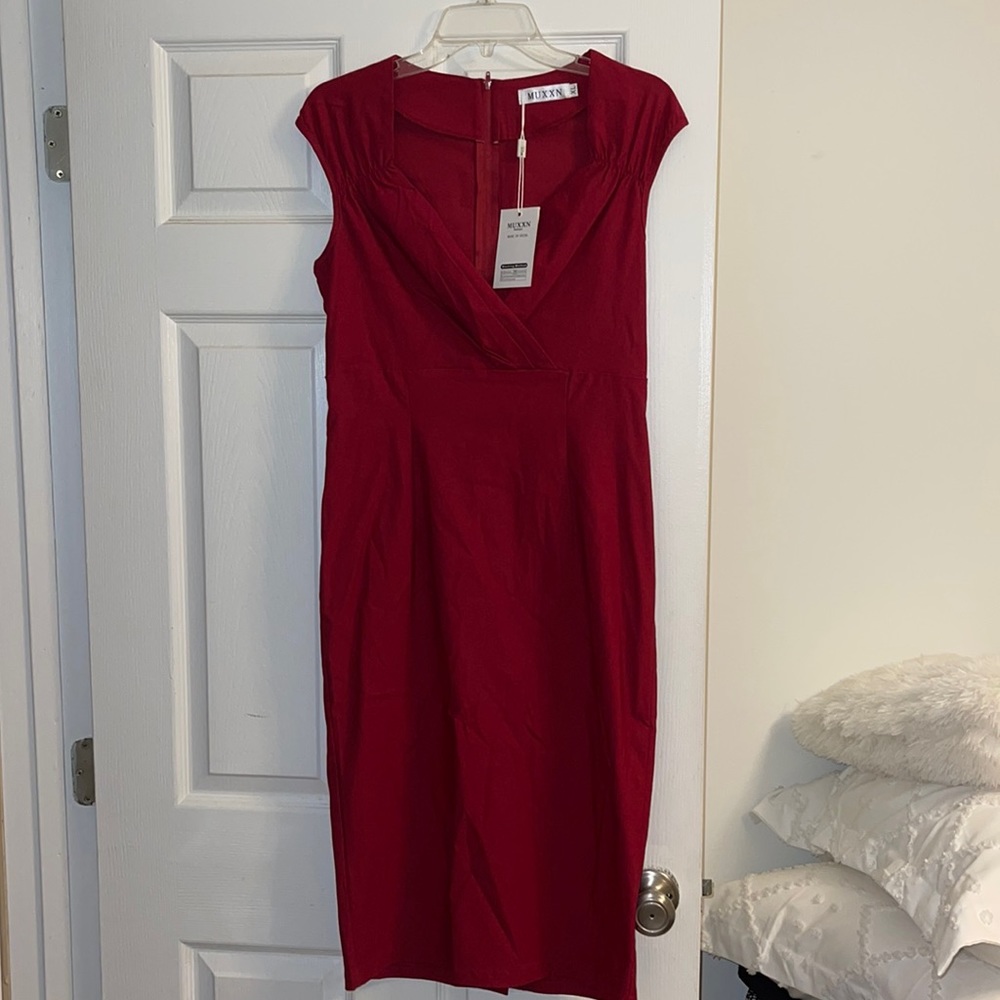 Red pencil dress